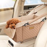 QUMY dog car seat center-console-boost with secure grip for smooth travel.