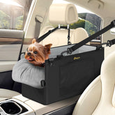 QUMY dog car seat center-console-boosted-view keeps small dogs secure during car trips