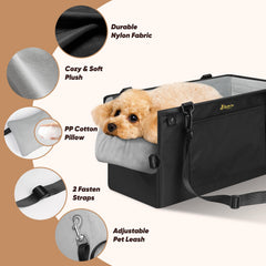 QUMY dog car seat plush-interior-detail offers cozy comfort on every ride