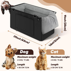 QUMY dog car seat side-pocket-design stores treats and waste bags for errands