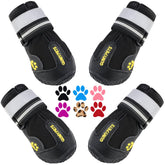 QUMY dog shoes size 1 with adjustable strap for a secure fit during outdoor walks.