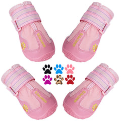 QUMY dog shoes measure paws for accurate sizing and secure fit.