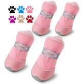 QUMY dog shoes pink size 2 pack front view protects paws and enhances style on walks.