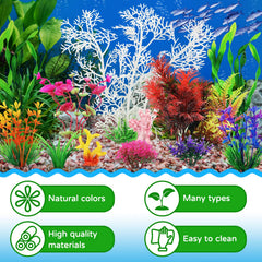 QUOZUO aquarium decor plants range from 2in to 7.9in for flexible layouts
