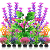 QUOZUO aquarium decor plants 20pcs green pink blue orange add vibrant color and hiding spots.