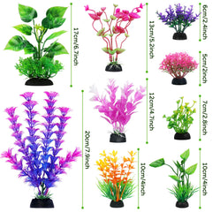 QUOZUO aquarium plants colorful collection in varied sizes enhances tank layout.