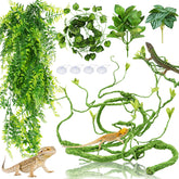 QUOZUO Bearded Dragon tank hanging plants for natural enrichment and arboreal reptile exploration
