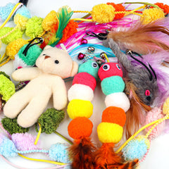 QUOZUO cat feather refill tinkle bell focuses attention during interactive session