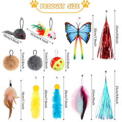 QUOZUO cat toy wand refill tassels encourages jumping and pouncing during interactive sessions.