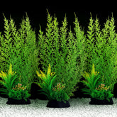 QUOZUO fish tank plants green 3pcs ensemble 12in adds natural look and easy maintenance
