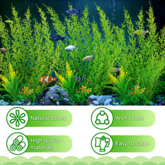 QUOZUO green aquarium plants pedestal base 12in prevents floating and keeps decor stable