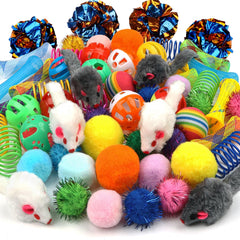 QUOZUO kitten toys 60pcs balls with bells for active play and chase