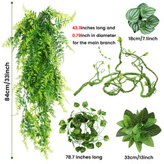 QUOZUO large plastic hanging leaves vine enhances terrarium aesthetics and plant cover