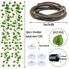 QUOZUO reptile leaves vine 2m with leaves for humidity and privacy