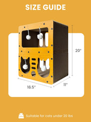QUTUNI Cardboard Cat House durable corrugated cardboard stands up to scratching.