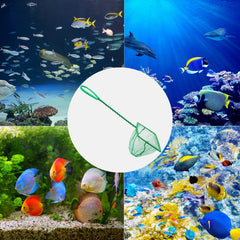 QXBXYHM 6inch aquarium fish net front view with sturdy long handle for easy reach