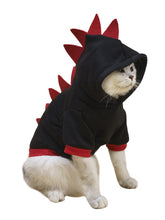 qwinee sudadera dinosaurio para perro, vista frontal, ideal para paseos cálidos en días fríos.