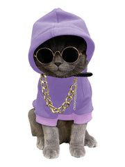 QWINEE dog hoodie pullover with sunglasses enhances playful outdoor style.