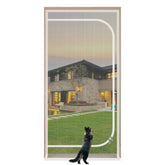 QWR reinforced-cat-screen-door close-up zipper detail for secure pet access control.