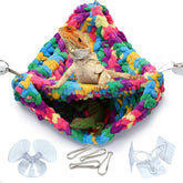 QWR Soft Reptile Hammock double-layer triangular bed in terrarium offers extra resting space