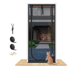 QWR Upgraded Pet Screen Door fits 34x83 openings for smooth pet access and airflow.