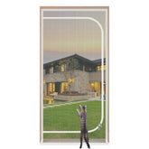 QWR Upgraded Pet Screen Door front view showing door fit for 30x80 opening and easy pet access