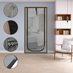 QWR Upgraded Pet Screen Door with zipper closure for easy, controlled pet entry.