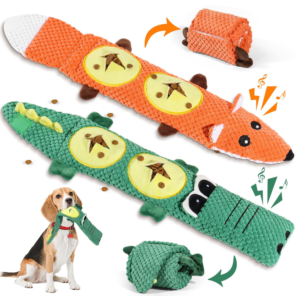 QWYXZZ 2 Pack dog toys front view shows durable no-stuffing design for small and medium dogs