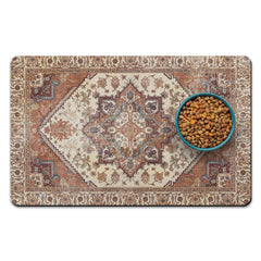 QXWREL dog food mat with absorbent suede-like surface that dries quickly