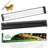 QZQ T5 UVB light fixture mounted for easy terrarium setup.
