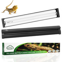 QZQ T5 UVB light fixture mounted for easy terrarium setup.
