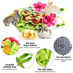 Rabbit Foraging Mat rainbow colors attract pets and spark curiosity during playtime
