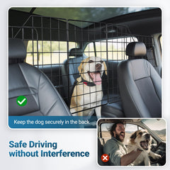 Rabbitgoo dog car barrier side panels adjustment demonstrates universal-fit flexibility for SUVs and vans.