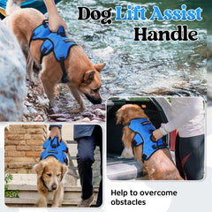 rabbitgoo Escape Proof Dog Harness blue lift handle offers instant support during stairs or car entry