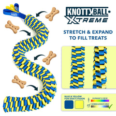 Race&Herd KnottyBall Xtreme close-up of treat pockets for nose work