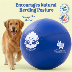 Race&Herd XXL blue herding ball close up texture highlights rugged construction for chewing