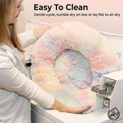 Rainbow Donut Bed moisture-proof bottom helps keep bed dry