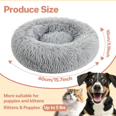 RAINFLOW cat bed round-donut side-detail shows soft plush cushion for napping