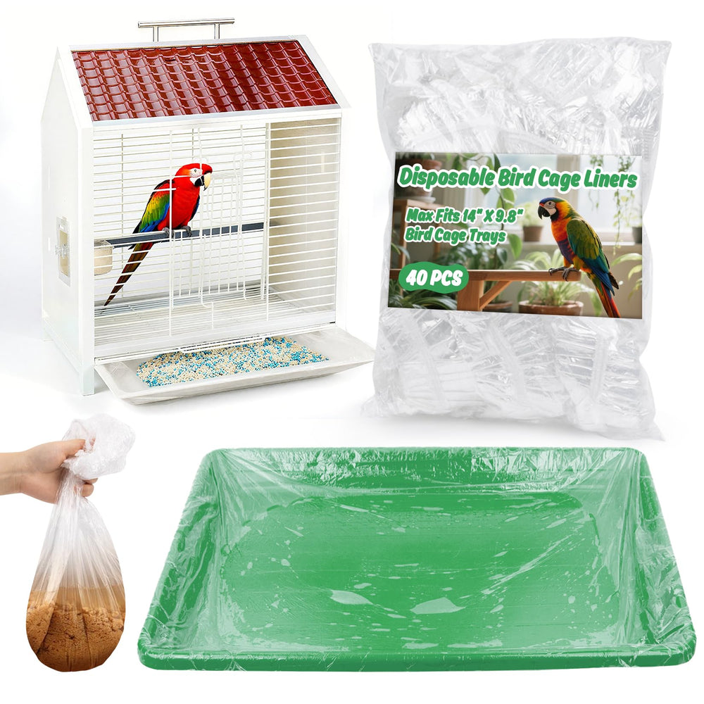 RAINFLOW disposable bird cage liner pack with 40 pieces for quick cleanup.