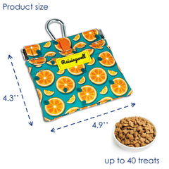 Raisingwell dog treat pouch carabiner attachment shown for hands-free walks
