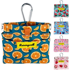 Raisingwell dog treat pouch fruit orange front view for pocket-ready training