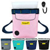 Raisingwell dog treat pouch pink side view, compact training accessory for walks.