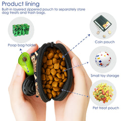 Raisingwell double bag design pouch shows extra storage for bags