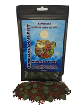 Ramshorn and Mystery Snail Complete Diet packaging emphasizes balanced nutrition for snails