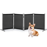 RANTILA 4-panel dog fence assembly steps illustrate quick setup for small dogs.