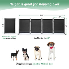 RANTILA dog gate folded storage demonstrates compact storage under a bed.