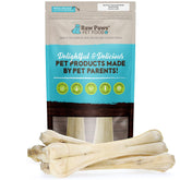 Raw Paws compressed rawhide bones 12-inch pack for long-lasting chewing.