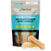 Raw Paws Himalayan Yak Chews packaging shows a 3-count box packed in USA for freshness