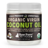 Raw Paws coconut oil bottle pour for convenient digestive and immune support