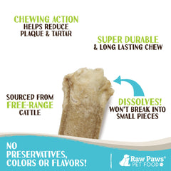 Raw Paws pressed rawhide roll demonstrates a natural chew option for dogs.